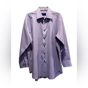 David Donahue Dress Shirt, Purple, 17-inch Neck and 32/33 Inch Sleeve Le…